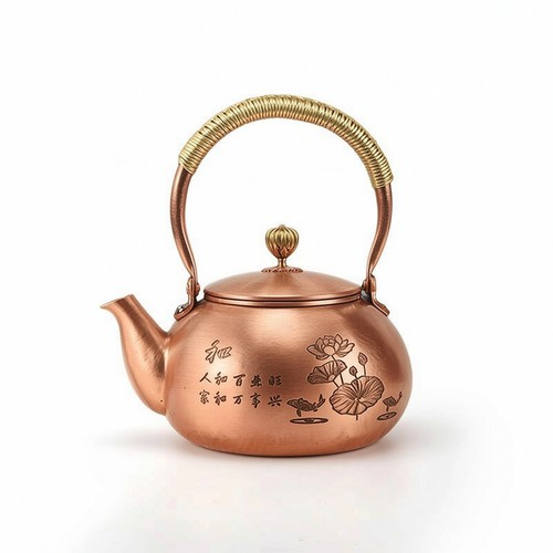Hammered copper kettle pure - hammered,