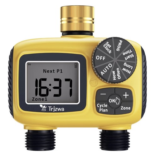 Dual port sprinkler timer with - port,