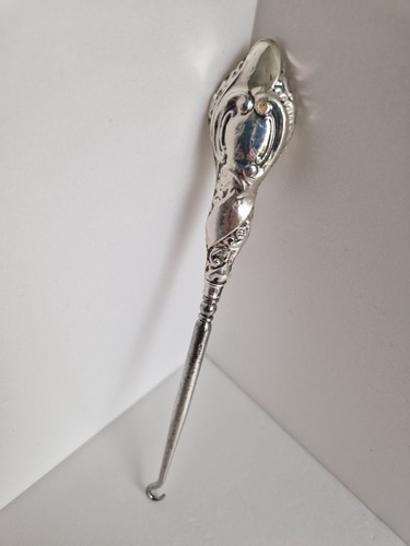 Sterling silver handled button - sterling,