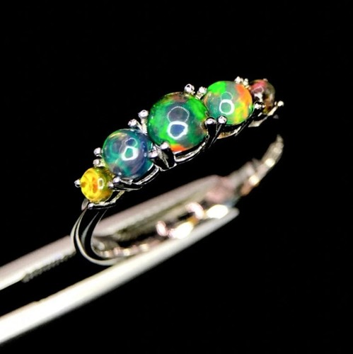 Natural black opal ring - natural,