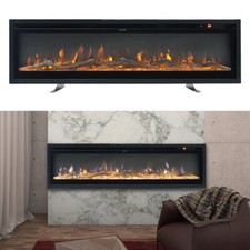 40 50 60" Home Electric Fireplace Wall Mounted/ Built-in LED Fire 9 Colour Flame
