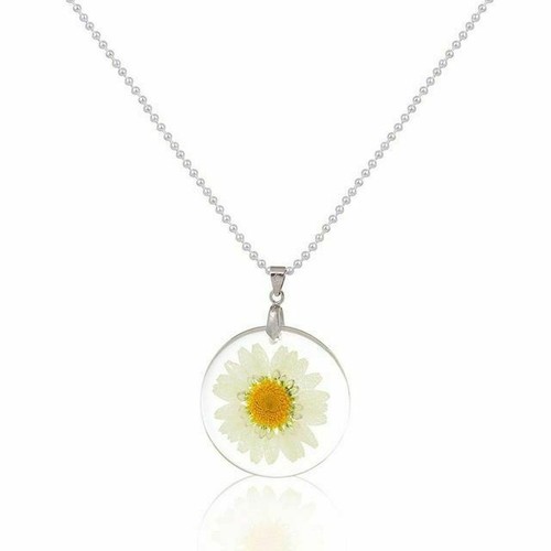 White dried flower pendant - dried,