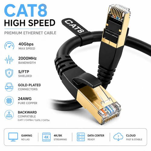 Ethernet cable rj45 cat8 - ethernet,