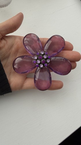 Vintage brooch large purple - vintage,