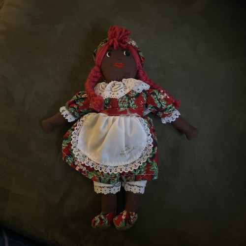 Vintage folk art rag doll - art, 10”rag