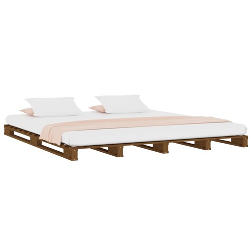 Solid wood pine bed - solid,