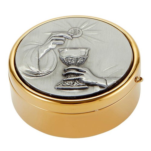 Brass chalice host - &,