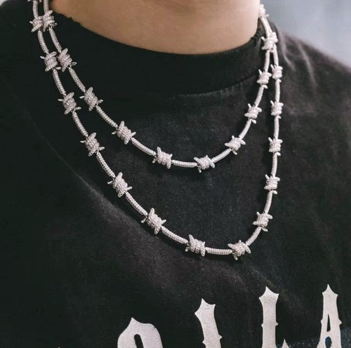 Iced out spikes - wire, necklace