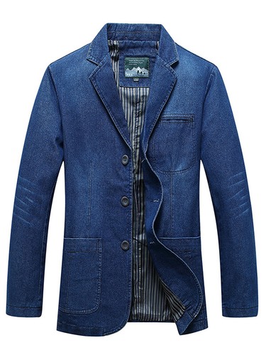 Mens casual blazer denim - blazer,