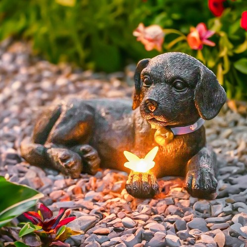 Solar dog garden ornament led - solar,