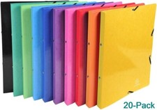 20-Pack Exacompta Ring Binders Elastic Folders A4 2-Ring 15mm Assorted Colours