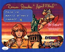 PAT FRALEY & RENAE JACOBS Signed TMNT APRIL & KRAANG 8x10 Photo JSA COA