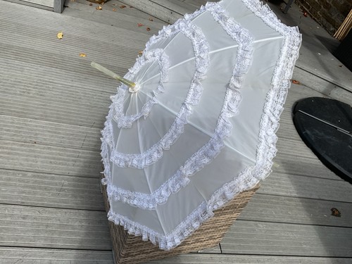 Fulton parasol white lace - parasol,