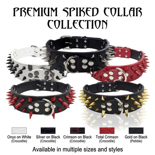 Wide spiked studded leather - wide,