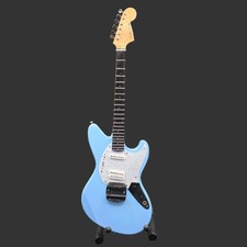 Miniature Guitar Nirvana Kurt Cobain Fender Jagstang Sonic Blue Model Inc Stand