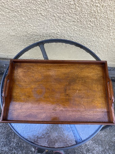 Antique wooden tea tray - antique,