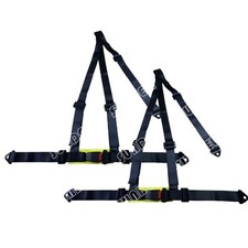 Pair Black Racing Seat Belt 3 Point Safety Harness UK