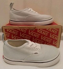 VANS AUTHENTIC ELASTIC INFANT UK 8 BABY BLUE TRUE WHITE GOOD USED CONDITION