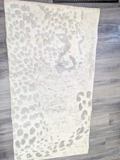 Animal Print Leopard Rug Grey Cream Medium Size