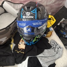 Shark Skwal 2.2 Noxxys Black Blue Green With Sena Smh5 Bluetooth