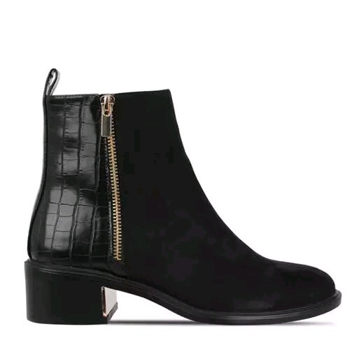 You black ankle boots croc - be,