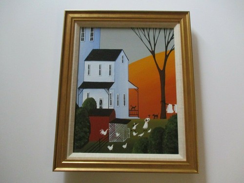 American folk art painting - american,