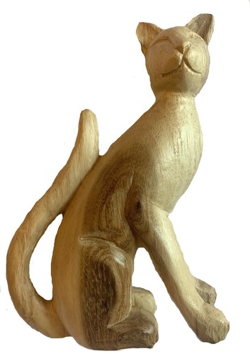 Cat carving wooden - cat,