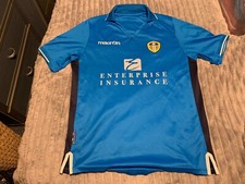 Leeds United 13/14 Away 3rd Kit Macron Blue Large 22” Pit To Pit