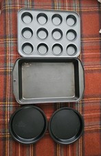Random array of Kitchen Baking Cooking Trays Cupcake Tray Cake Flan Tin