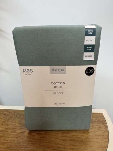 Cotton rich bed set king - m&s,