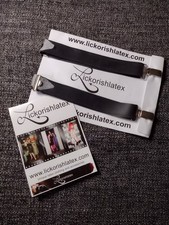 Rubber latex crossback corset braces black adjustable NEW rare Goth Germanic 