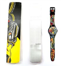 NEW Swatch Watch FIRED SNAKE SUOZ151 with Case and Papers 2012 by Tin Tin