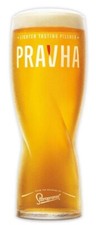 STAROPRAMEN PRAVHA HALF PINT GLASS 10oz NUCLEATED PUB BAR MANCAVE BREWERIANA 