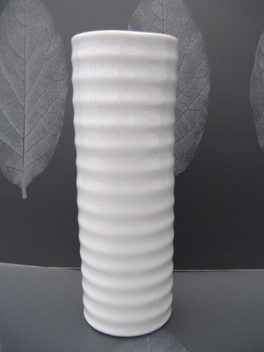 Tall white ceramic cylinder - tall,