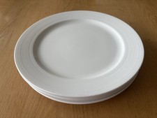 John Lewis Croft Collection Dinner Plates White Ribbed Edge 27cm D X 4
