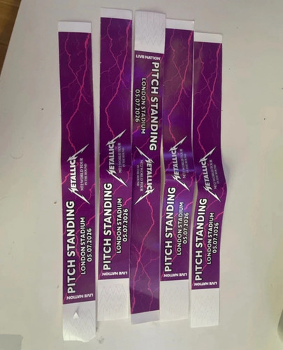 Metallica concert wristbands