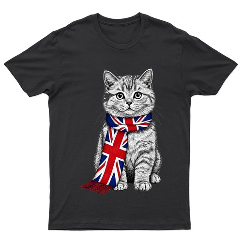 British cat union jack - british,