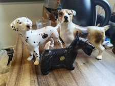 3 Melba Ware/ Coopercraft Dog With Repairs black Scottie jack russell Dalmatian