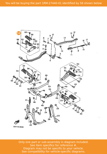 Yamaha rear footrest assy - footrest, 2