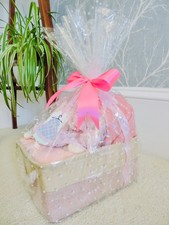 Handmade Pink Baby Hamper Crib