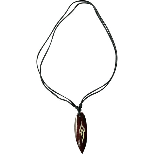 Brown wooden surfboard pendant - brown,