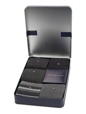 Tommy Hilfiger Men's Gift Box Tin 5 Pairs Socks, Black Grey, UK 6-11 Premium Set