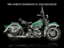 1936 Harley Davidson EL Knucklehead Motorcycle NEW Metal Sign: 9x12" Ships Free