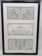 Art Framed Prints Vintage Art Nouveau Style Chris Down 41x28cm Wall Rare Prop