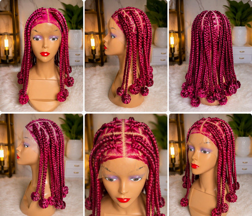 Pink purple braided wig lace - braided,