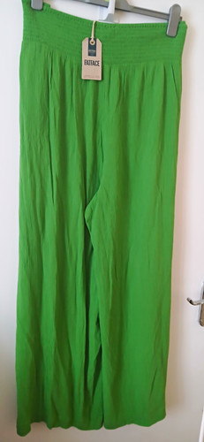 Fatface green shirred palazzo - shirred,