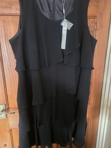 Black layered midi dress - , by