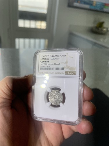 Edward silver penny hammered - penny,