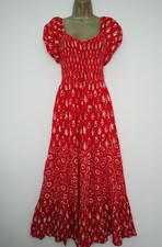 ROMAN RED IVORY PRINT SHIRRED