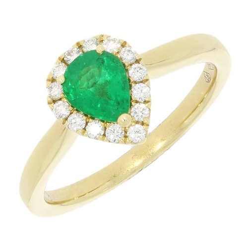 Emerald and diamond cluster - emerald,